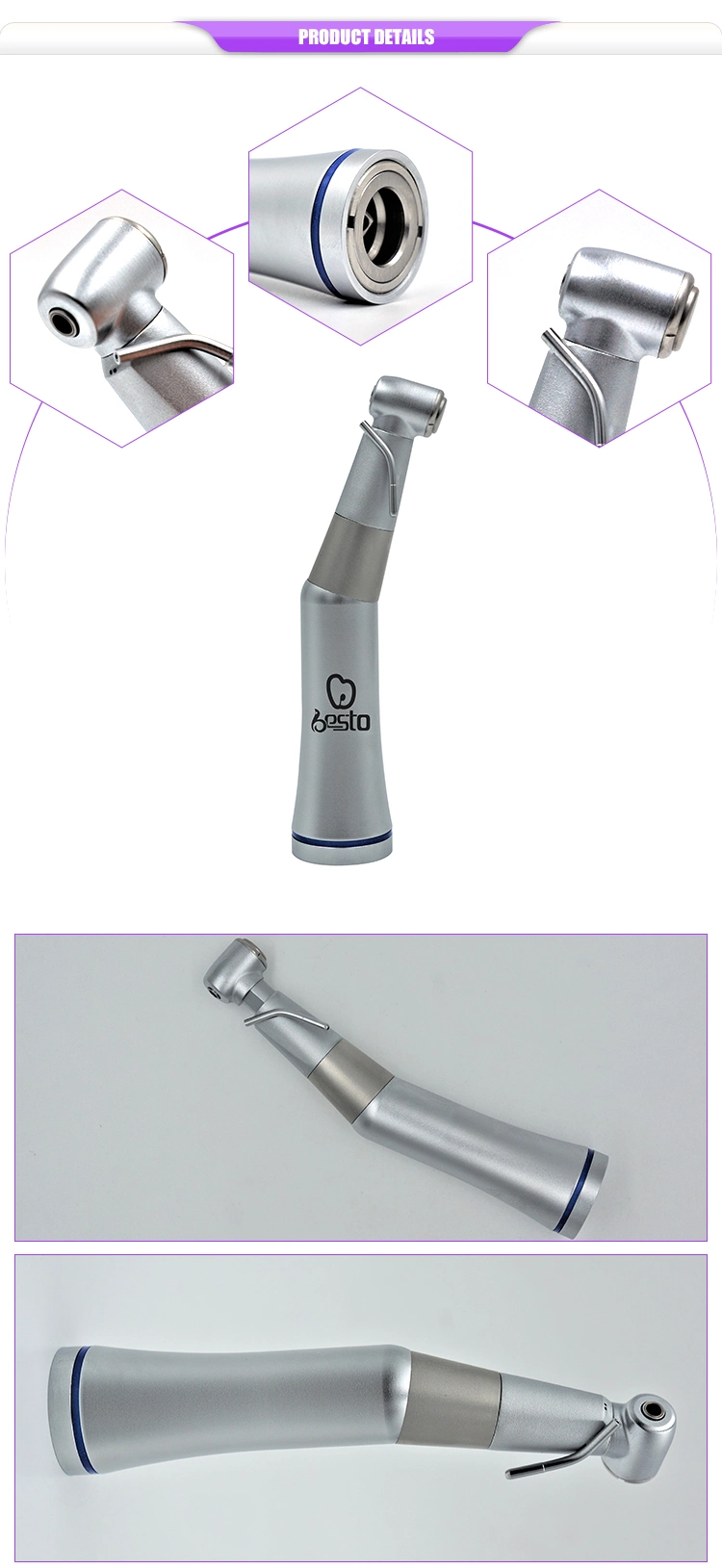 External and Internal Surgery Push Button Contra Angle Dental Handpiece Kavo Stype Ceramic Bearings Water Tube E Type Connector